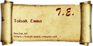 Tobak Emma névjegykártya